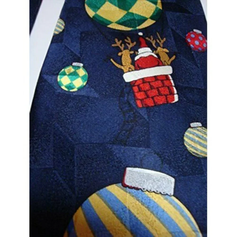 NWT American‎ Greetings 100% Silk Neck Tie Novelty NeckTie 2002 Santa Christmas
